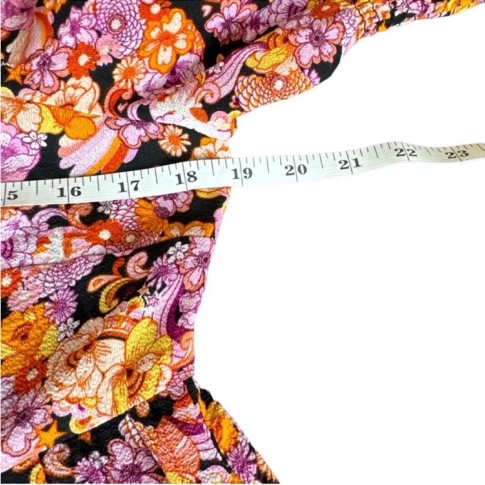 BCBGENERATION Floral Mini Dress Smocked Arms w/Bell Sleeves, Two Sizes 4 & 8. - Picture 10 of 11
